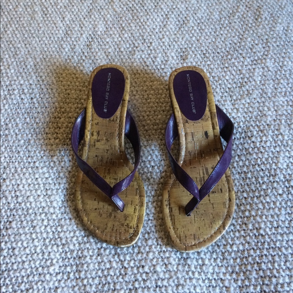 Purple wedge heel sandals